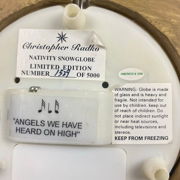 Christopher Radko Nativity Snow Globe Limited Edition Vintage 90s Christmas Ange - Picture 2 of 16